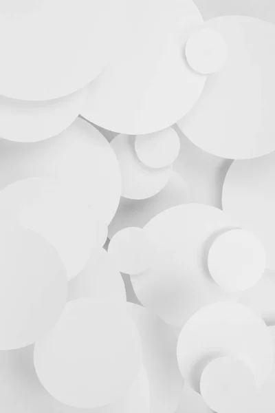 Білий Абстрактний Фон Шлакових Паперових Кіл Візерунок Різного Розміру Перспективи — стокове фото