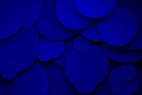 Fondo Abstracto Ultramar Azul Oscuro Círculos Papel Mosca Diferentes Tamaños —  Fotos de Stock