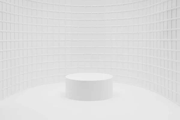 Αφηρημένη Λευκή Σκηνή Mockup Κυρτή Alcove Ένας Κύλινδρος Βάθρο Μαλακό — Φωτογραφία Αρχείου