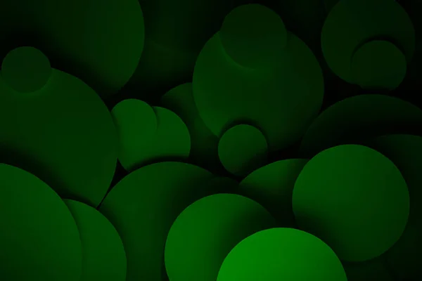 Reich Tiefgrünen Abstrakten Hintergrund Von Fliegenpapierkreisen Muster Unterschiedlicher Größe Draufsicht — Stockfoto