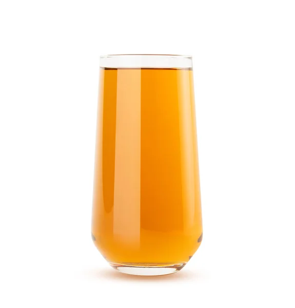 Äppelgul Transparent Juice Glas Isolerad Vit Bakgrund Frisk Sommar Hälsosamt — Stockfoto