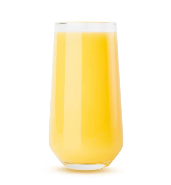 Жовтий Апельсиновий Сік Склі Ізольований Білому Тлі Свіжий Літній Здоровий — стокове фото