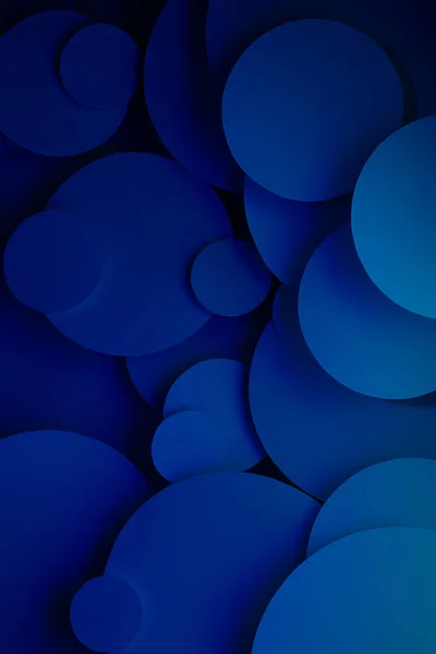 Fondo Abstracto Azul Turquesa Profundo Círculos Papel Patrón Diferentes Tamaños —  Fotos de Stock