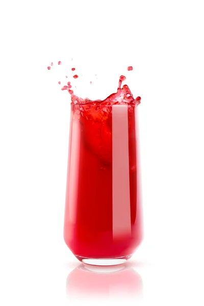Set Five Berry Red Cold Juices Glass Reflection Calm Bright — Foto de Stock