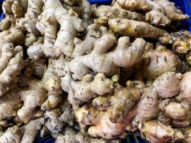 Taze zencefil kökü dokusu arkaplanı. 