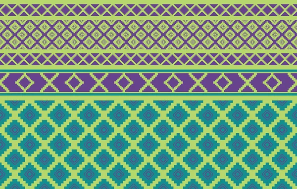 Tribal Ethnic Pattern Geometric Elements Vector Ikat Pattern Fabric Wallpaper — Stock Vector