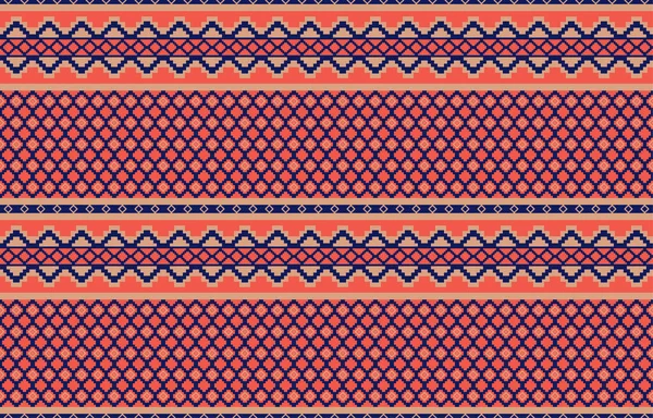 Tribal Ethnic Pattern Geometric Elements Vector Pattern Fabric Color Orange — Stock Vector