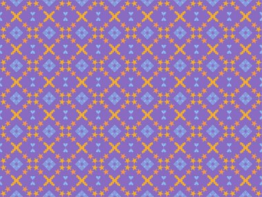 Soyut dikişsiz kumaş ev ya da duvar kağıdı tasarımı. Etnik desenli geometrik elementler parlak renkler için tasarlanmıştır. Tekstil, ambalaj kağıdı, duvar kağıdı, arkaplan, batik, illüstrasyon için mükemmel tasarım