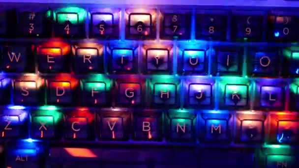 Rbg Backlight Laptop Keyboard — Stock video
