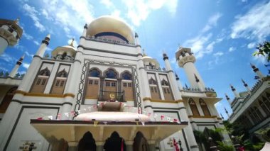 Singapur 'daki Mescid Sultan' ın detaylı fotoğrafı. ,