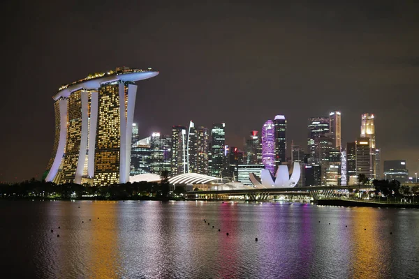 Singapur Marina Bay Sands Noche — Foto de Stock
