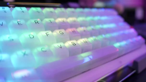 Подсветка Rbg Клавиатуры Ноутбука — стоковое видео