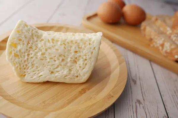 Masadaki Peyniri Badem Fıstığını Kapat — Stok fotoğraf