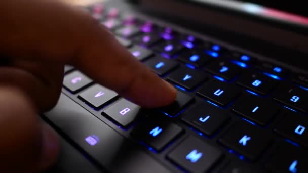Подсветка Rbg Клавиатуры Ноутбука — стоковое видео
