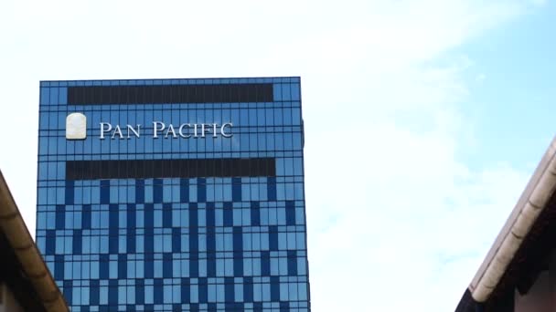 Singapore Juni 2022 Pan Pacific Hotellbyggnad Singapore — Stockvideo