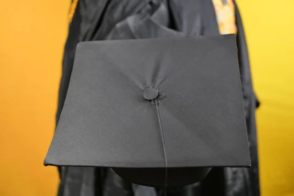 Student Hold Hats Hand Commencement Success — Stock Photo, Image
