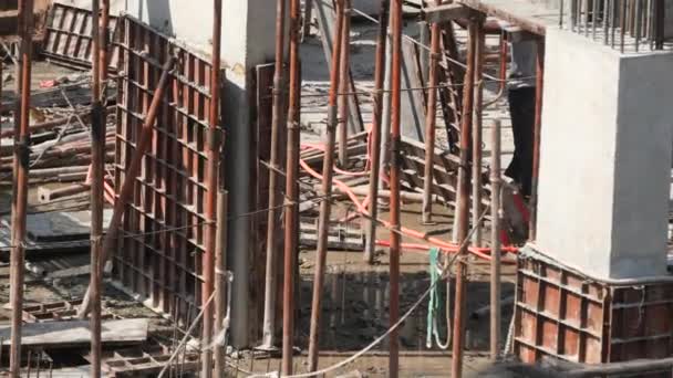 Manodopera Che Lavora Cantiere Dhaka Bangladesh — Video Stock