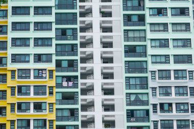 Singapur konut binalarının detaylı görüntüleri.