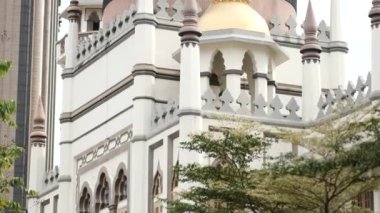 Singapur 'daki Mescid Sultan' ın detaylı fotoğrafı. ,