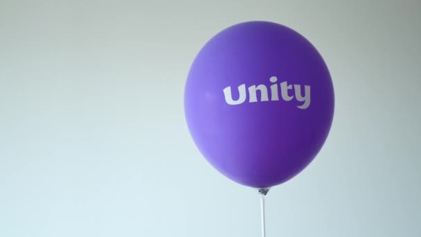 Unity Text Purple Color Ballon — Stock Video