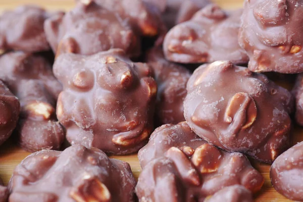 Close Peanut Chocolate Candy Table — Stock Photo, Image