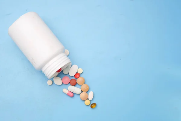 Selective Focus Close Many Colorful Pills Capsules — Stock Photo, Image