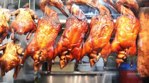 Roasted Duck Sale Supermarket Singapore — Stock Video