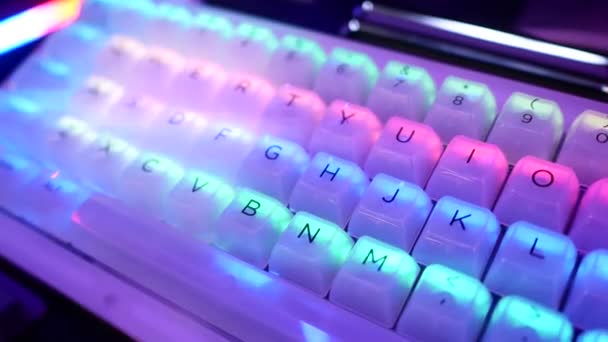Rbg Backlight Laptop Keyboard — Vídeos de Stock