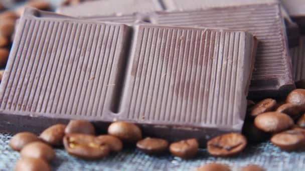 Ciocolată Neagră Farfurie Masă Aproape — Videoclip de stoc