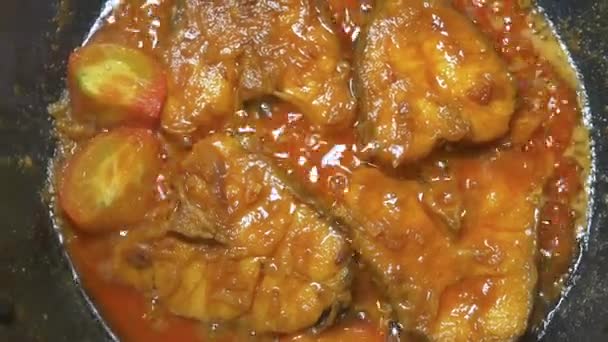 Aproape Peștele Curry Indian Casă — Videoclip de stoc