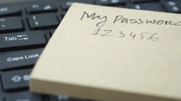 Passwort Auf Einen Zettel Schreiben — Stockvideo
