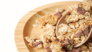 detail shot of granola Musli in a bowl