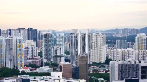 Arial Ansicht Der Singapore Stadt Gebäude Sonniger Tag — Stockvideo