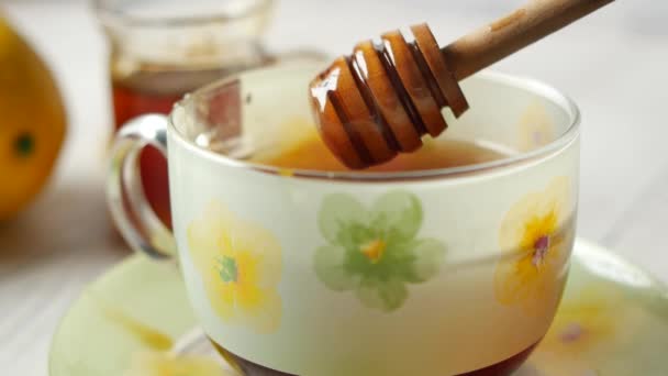 Honey Lemon Tea Table — Stock Video