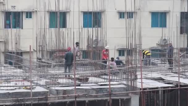 Manodopera Che Lavora Cantiere Dhaka Bangladesh — Video Stock