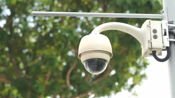 Cctv Security Camera Operating Outdoor — Video Stock