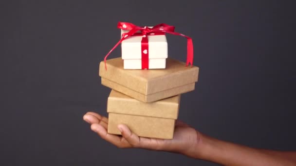 Barn Handtag Hemmagjord Presentförpackning — Stockvideo