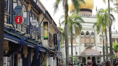 Singapur 'daki Mescid Sultan' ın detaylı fotoğrafı. ,