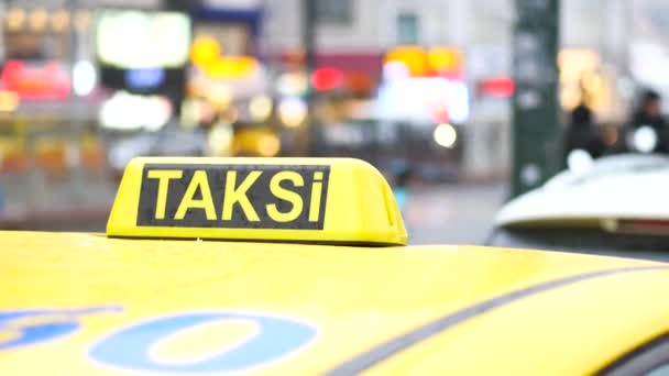 Такси Улице Стамбуле — стоковое видео