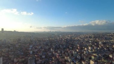 high angle view of residences buildings in Istanbul city.