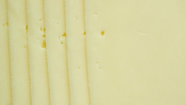 Mozzarella Slice Cheese Wooden Table — Vídeo de Stock