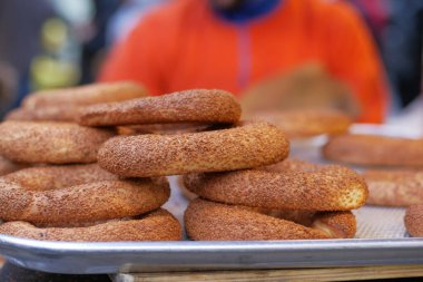 stack of Turkish Bagel Simit ,