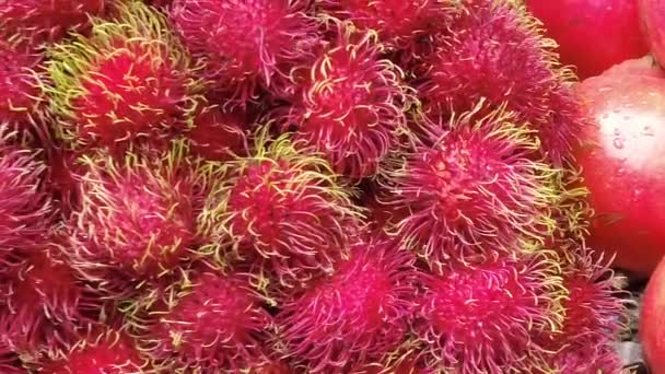 Closeup Rambutan Fruit High Quality Fullhd Footage — Stockvideo