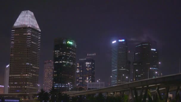 Singapore Marina Bay Sands Night — Stock video
