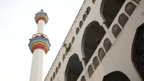 Low Angle View Beautiful Mosque Bangladesh — Stock Video