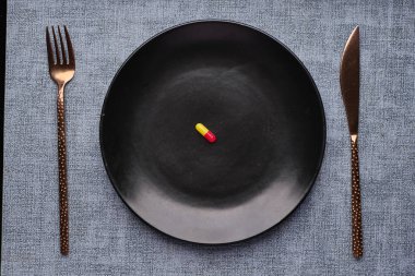 Tabaktaki tek kapsüllerin üst görünümü .