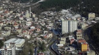 high angle view of residences buildings in Istanbul city.