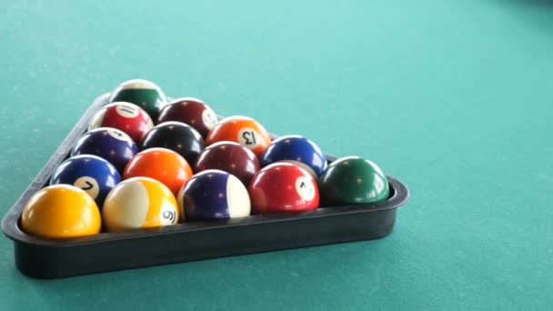 Top View Billiard Balls Table — Vídeos de Stock