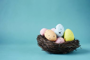  Dotted Easter Eggs In Easter Basket Or Nest .