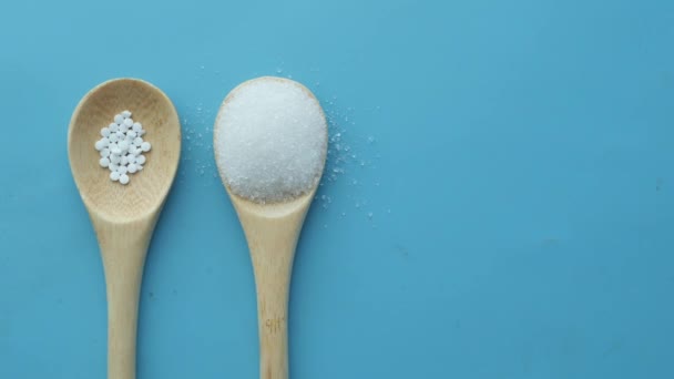 Comparing Artificial Sweetener White Sugar — ストック動画
